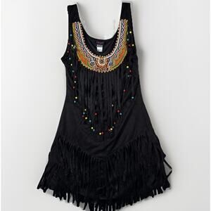 Native American Princess Pocahontas Womens size M Beaded Dress Costume Moleskin